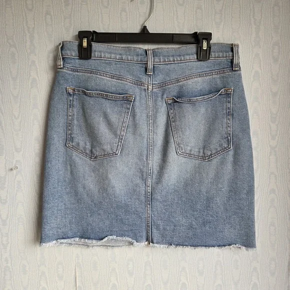 Loft Outlet Womens 6 Denim Blue Jean Knee Length Skirt 5 Pocket Light Wash - Picture 4 of 8